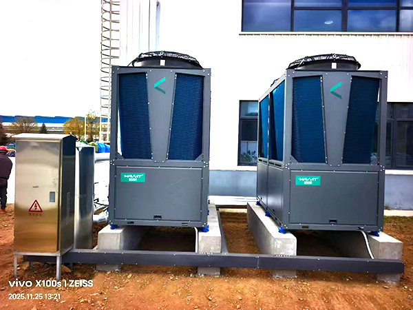 威海·3000平车间采用2台72匹哈唯全直流变频空气能冷暖项目安装调试完成